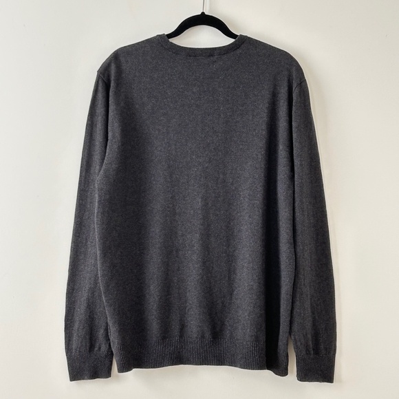 Hawker Rye Cotton & Cashmere Charcoal Gray Crewneck Sweater - Picture 8 of 16